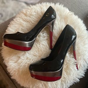 Aldo | Black, Silver, Red Stiletto | Size: Women’s U.S 7.5-8